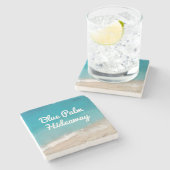 Aangepast Beach Rental Retro Mod Stenen Onderzetter (Zijkant)