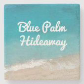 Aangepast Beach Rental Retro Mod Stenen Onderzetter (Voorkant)