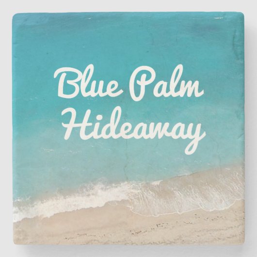 Aangepast Beach Rental Retro Mod Stenen Onderzetter (Voorkant)