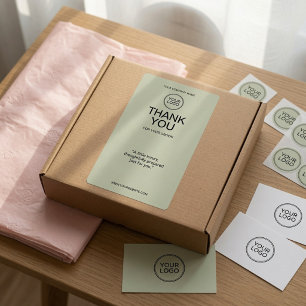 Aangepast bedank-verzendlabel met logo etiket