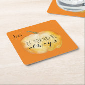 Aangepast BEDANKFUL ALTIJD Drink Thanksgiving Kartonnen Onderzetters (Schuin)