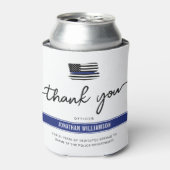 Aangepast bedankje politieagent pensioen cadeau blikjeskoeler (Blikje Voorkant)