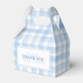 Aangepast bedankt Blauwe Waterverf Gingham voor Bo Bedankdoosjes (Voorkant Zijde)