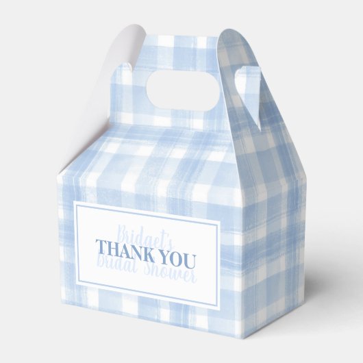 Aangepast bedankt Blauwe Waterverf Gingham voor Bo Bedankdoosjes (Voorkant Zijde)