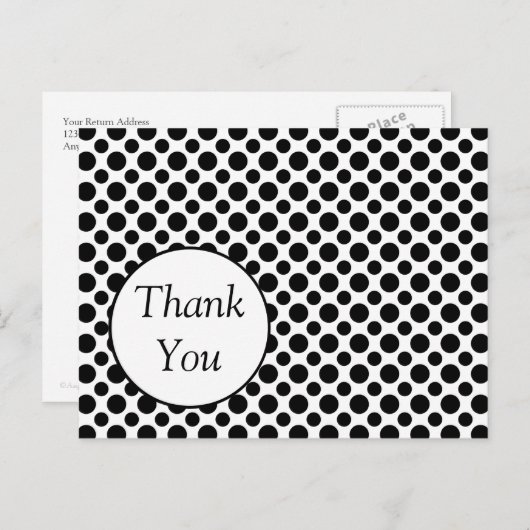 Aangepast bedankt Briefkaart zwarte poolwond (Voorkant / Achterkant)