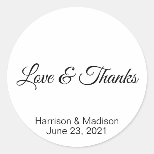 Aangepast bedankt cadeaubonbakketstickers voor bru ronde sticker (Voorkant)