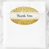 Aangepast "Bedankt" Egyptische Hieroglyphs Yellow Ovale Sticker (Tas)