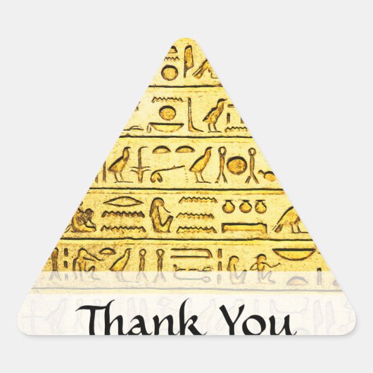 Aangepast "Bedankt" Egyptische Hieroglyphs Yellow Sticker (Voorkant)