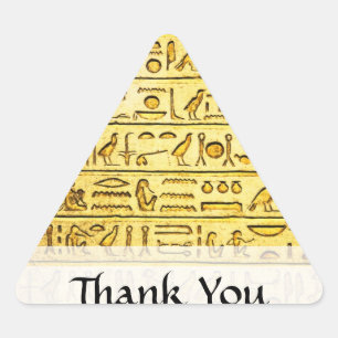 Aangepast "Bedankt" Egyptische Hieroglyphs Yellow Sticker