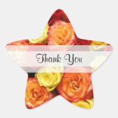 Aangepast "Bedankt" Geel/Rood/Oranje Roos Ster Sticker (Voorkant)