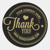 Aangepast bedankt Gold Badge. Ronde Sticker (Voorkant)
