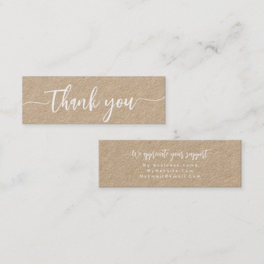 Aangepast bedankt minimalistisch modern elegant sc mini visitekaartje (Voorkant / Achterkant)