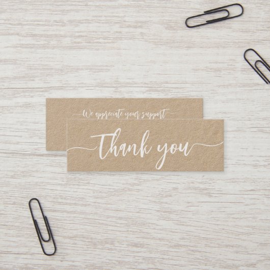 Aangepast bedankt minimalistisch modern elegant sc mini visitekaartje (Voorkant / Achterkant in situ)