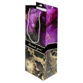 Aangepast bedankt voor de zwarte Paarse unieke cad Wijn Cadeautas (Voorkant Gekanteld)