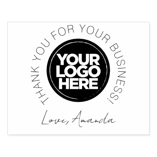 Aangepast bedankt voor elegante moderne zakelijke  rubberstempel (Afrduk)