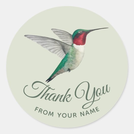 Aangepast bedankt voor Hummingbird Sticker (Voorkant)