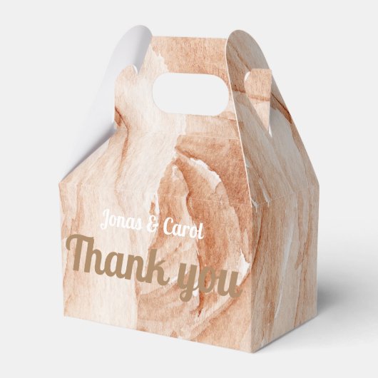 Aangepast Bedankt voor je bruiloft waterverf beige Bedankdoosjes (Voorkant Zijde)