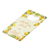 Aangepast bedankt voor je bruiloft waterverf limon creditkaart flessenopener (Voorkant Gekanteld)