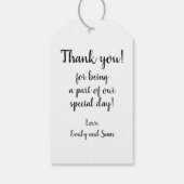 Aangepast bedankt voor je favoriete amandelbruilof cadeaulabel (Achterkant)