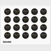 Aangepast bedankt voor je zakelijke Gold Black Ronde Sticker (Vel)