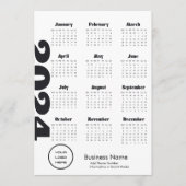 Aangepast bedrijf 2024 Kalender Zwart-wit Programmakaart (Voorkant)