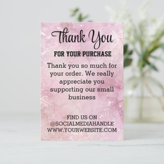 Aangepast bedrijf bedankkaart (Staand voorkant)