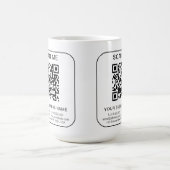 Aangepast Bedrijf Bedrijf QR Code Info Wit Eenvoud Koffiemok (Center)