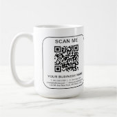 Aangepast Bedrijf Bedrijf QR Code Info Wit Eenvoud Koffiemok (Links)