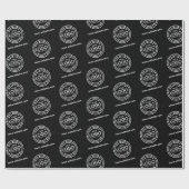 Aangepast Bedrijf Branded Black Business Logo Cadeaupapier (Vlak)