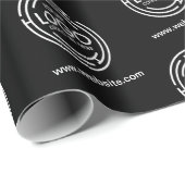 Aangepast Bedrijf Branded Black Business Logo Cadeaupapier (Rol Hoek)