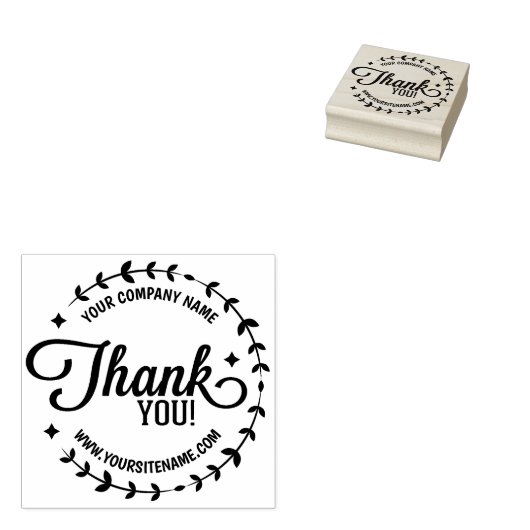 Aangepast bedrijf en site, bedankt rubberstempel (Gestempeld)