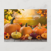Aangepast bedrijf Happy Thanksgiving Herfst Pompoe Feestdagenkaart (Voorkant)