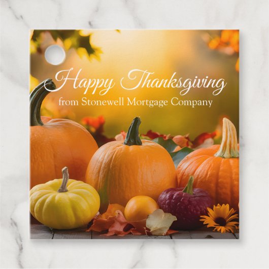 Aangepast bedrijf Happy Thanksgiving Pumpkin Party Bedankjes Labels (Voorkant)