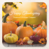 Aangepast bedrijf Happy Thanksgiving Pumpkin Party Kartonnen Onderzetters (Voorkant)