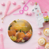 Aangepast bedrijf Happy Thanksgiving Pumpkin Party Papieren Bordje (Feest)