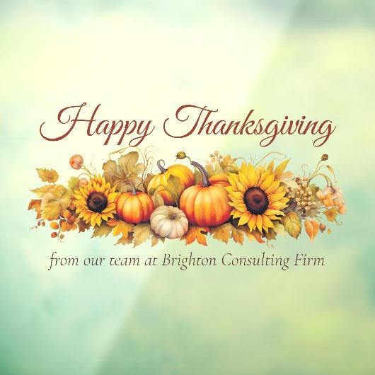 Aangepast bedrijf 'Happy Thanksgiving Pumpkins' Raamsticker (Vel 3)