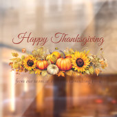 Aangepast bedrijf 'Happy Thanksgiving Pumpkins' Raamsticker (Vel 2)