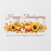 Aangepast bedrijf 'Happy Thanksgiving Pumpkins' Raamsticker (Vel)
