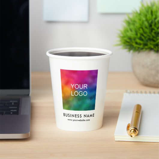 Aangepast Bedrijf Kleine Bedrijf Logo Hier Sjabloo Papieren Bekers (Insitu)