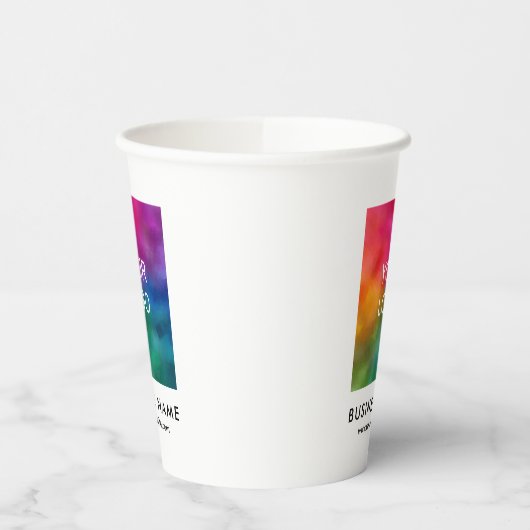 Aangepast Bedrijf Kleine Bedrijf Logo Hier Sjabloo Papieren Bekers (Links)