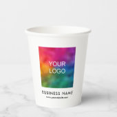 Aangepast Bedrijf Kleine Bedrijf Logo Hier Sjabloo Papieren Bekers (Voorkant)