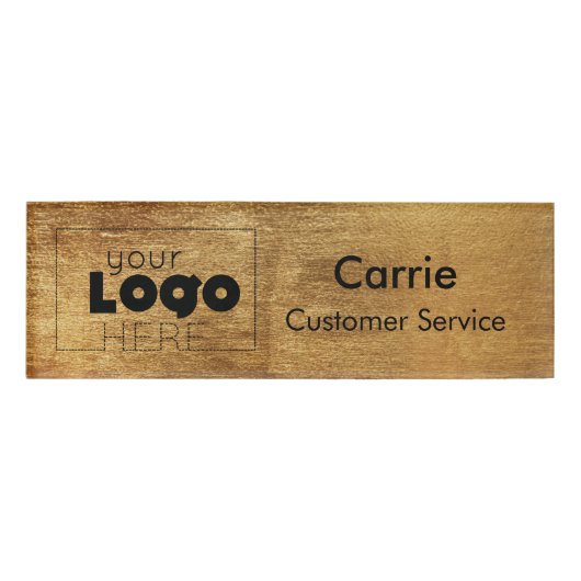 Aangepast Bedrijf Logo Antiek Messing Personeelsna Naambadge (Voorkant)