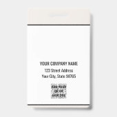 Aangepast bedrijf Logo Bar Code Medewerker Foto Be Badge (Back)