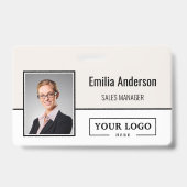 Aangepast bedrijf Logo Bar Code Medewerker Foto Be Badge (Front)