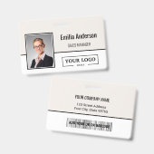 Aangepast bedrijf Logo Bar Code Medewerker Foto Be Badge (Front & Back)