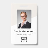 Aangepast bedrijf Logo Bar Code Medewerker Foto Be Badge (Front)