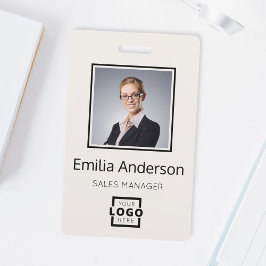 Aangepast bedrijf Logo Bar Code Medewerker Foto Be Badge