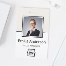 Aangepast bedrijf Logo Bar Code Medewerker Foto Be
