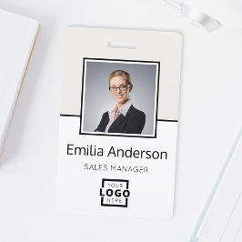 Aangepast bedrijf Logo Bar Code Medewerker Foto Be Badge