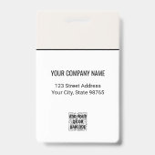 Aangepast bedrijf Logo Bar Code Medewerker Foto Be Badge (Back)